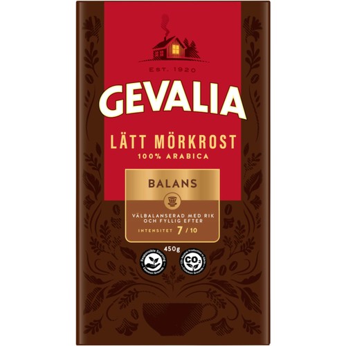 Bryggkaffe Lätt Mörkrost 450g Gevalia