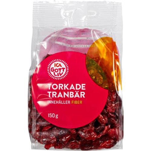 Tranbär Torkade 150g ICA Gott liv