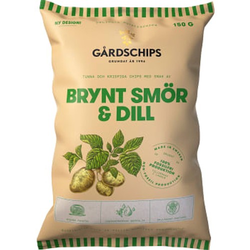 Potatischips Brynt Smör & Dill 150g Gårdschips