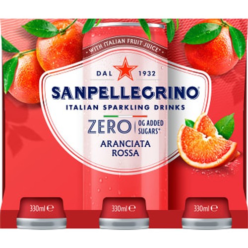 Kolsyrad Läskedryck Zero Aranciata Rossa 6-pack 33cl San Pellegrino