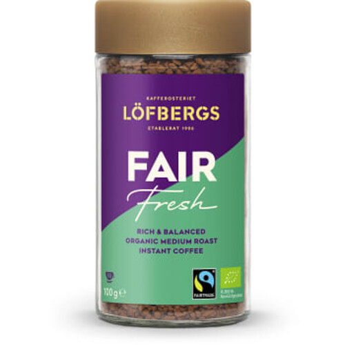 Snabbkaffe Fair Fresh Ekologisk 100g Fairtrade Löfbergs