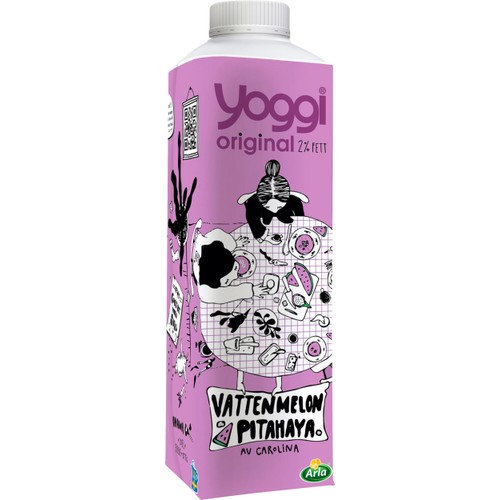 Yoghurt Original Vattenmelon & Pitahaya 2% 1000g Yoggi®