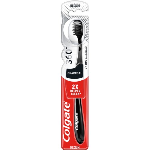 Tandborste 360 Charcoal Medium 1-p Colgate