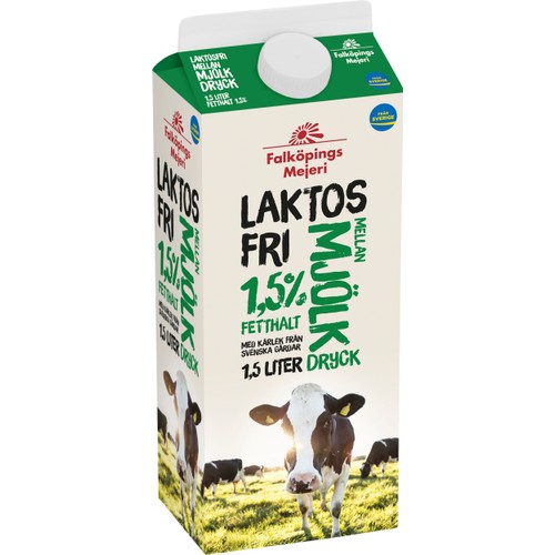 Mellanmjölkdryck 1,5% Laktosfri 1,5l Falköpings Mejeri
