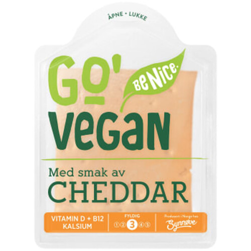 Cheddar vegansk skivad 200g Go Vegan