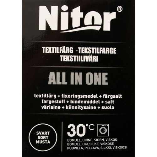 All in one Svart Textilfärg Nitor