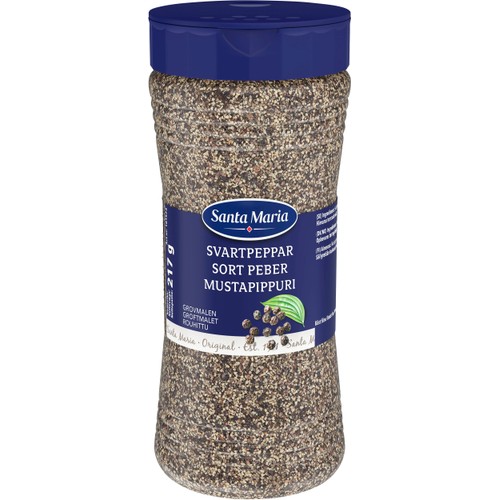 Svartpeppar Grovmalen 217g Santa Maria