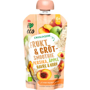 Frukt & grötsmoothie periska & äpple från 6mån 120g ICA I love eco