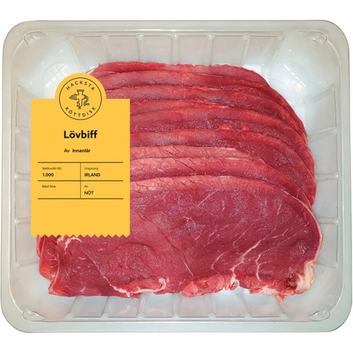 Lövbiff Färsk av innanlår ca 1kg Hacksta Köttdisk