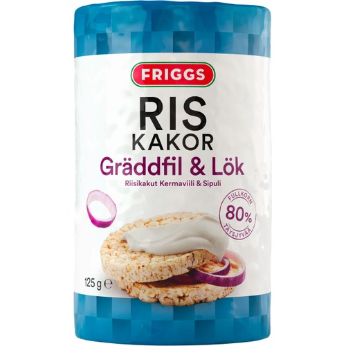 Riskakor med smak av Gräddfil & lök 125g Friggs