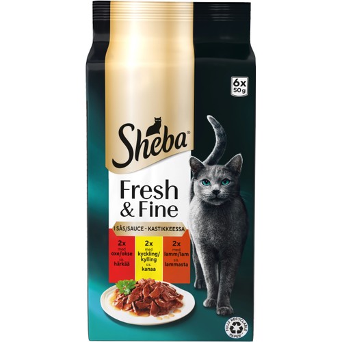 Kattmat Oxe/Kyckling/Lamm 6x50p Sheba