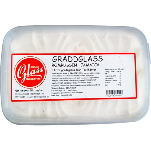 Gräddglass Romrussin Jamaica 1000ml Bohlins Glass
