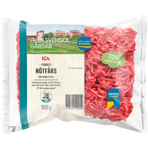 Nötfärs Färsk 12% Frystinad 500g ICA