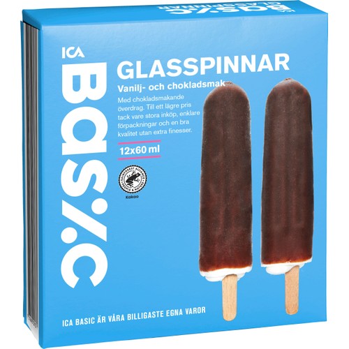 Glasspinnar vanilj & choklad 12-p 456g ICA Basic