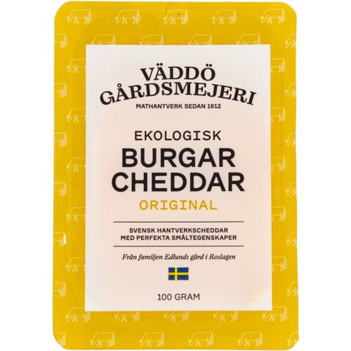 Burgarcheddar Svensk Eko 100g Väddö Gårdsmejeri