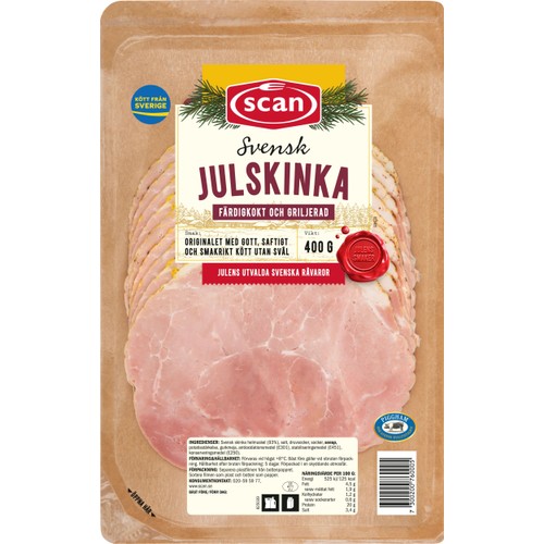 Julskinka Skivad Kokt och Griljerad 400g Scan