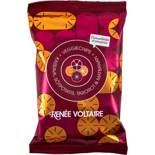 Veggiechips Kassava Sötpotatis Tarorot & Matbanan 115g Renée Voltaire