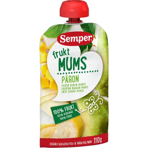 Fruktmums Päron 6m 110g Semper