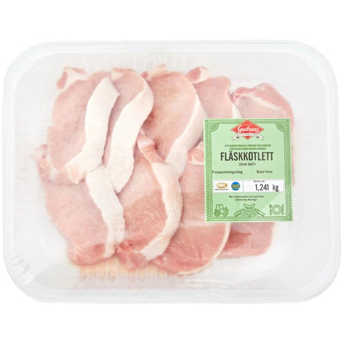 Fläskkotlett Skivad Benfri ca 1,3kg Gudruns