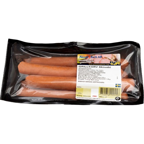 Grillkorv Skinnfri 6-pack 420g Nässjöchark