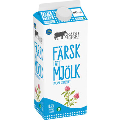 Lättmjölk 0,5% 1,5l Grådö Mejeri