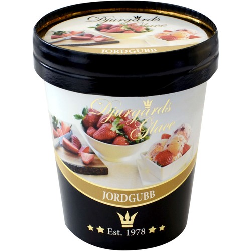 Gräddglass Jordgubb 500ml Djurgårds Glace