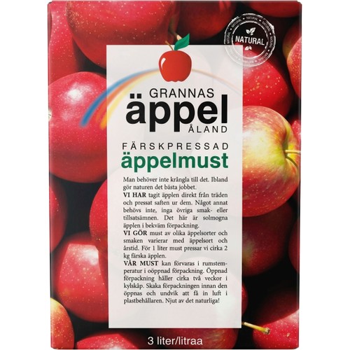 Äppelmust Färskpressad 3l Grannas