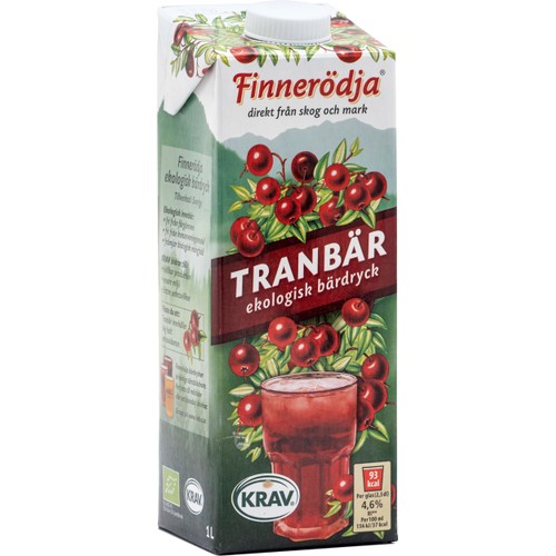 Tranbärsdryck Ekologisk 1l KRAV Finnerödja