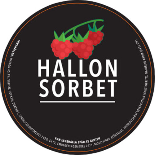 Hallonsorbet 0,5l