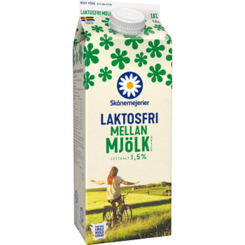 Mellanmjölkdryck Laktosfri 1,5% 1,5l Skånemejerier