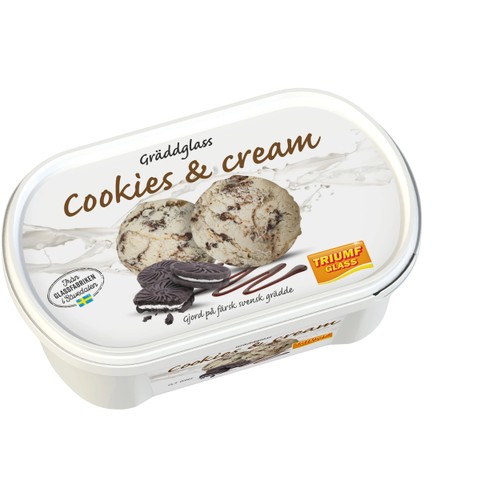 Gräddglass Cookies & Cream 500ml Triumf Glass