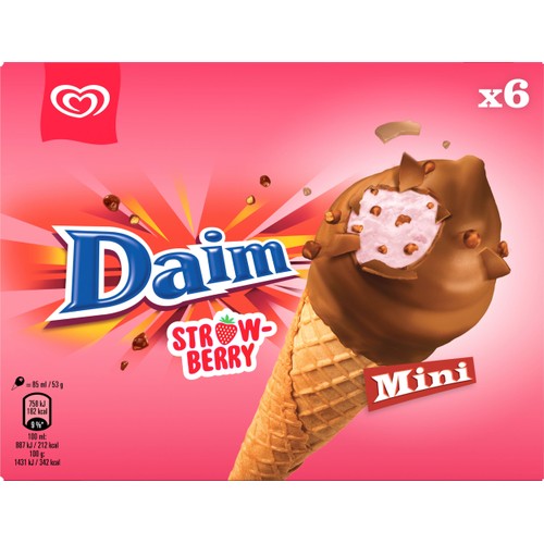 Glass  Mini Daim strawberry 6-p GB Glace