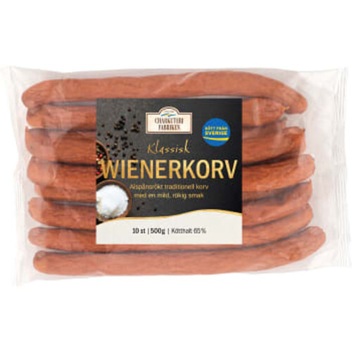 Wienerkorv Klassisk 65% Kötthalt 500g Charkuterifabriken
