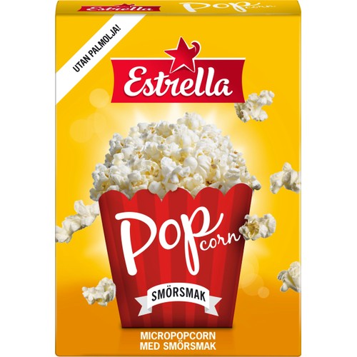 Micropopcorn Smörsmak 3-p 240g Estrella
