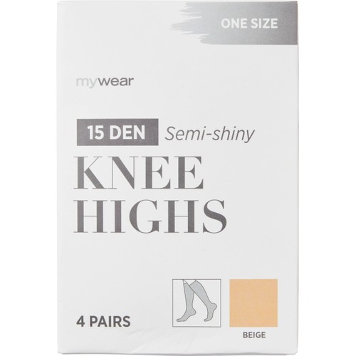 Knästrumpa 4p 15D beige onesize mywear
