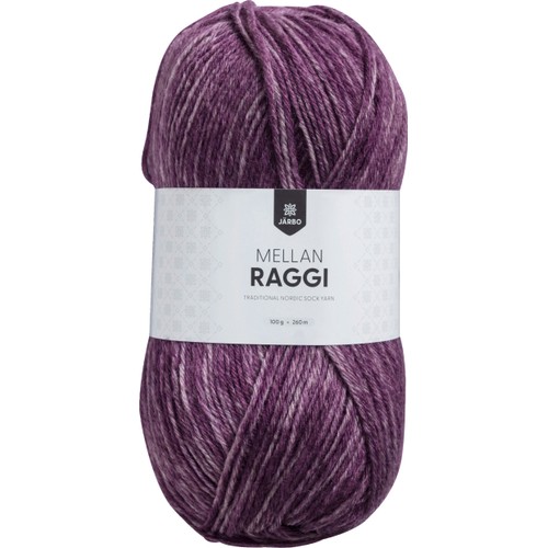 Garn mellanraggi plommon/lila 100g Järbo