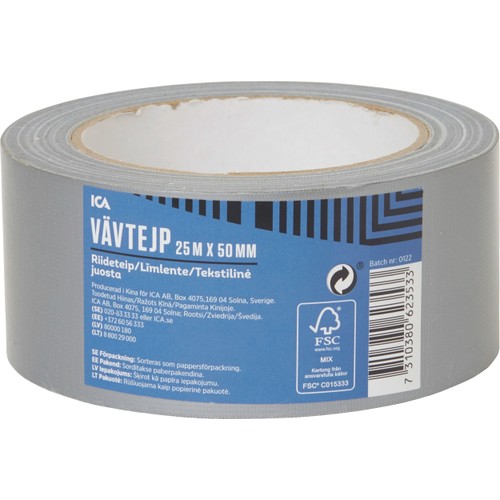 Vävtape/silvertape 25mx50mm