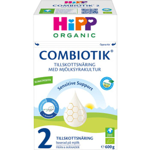 Tillskottsnäring Combiotik2 pulver Från 6 mån Ekologisk 600g HiPP