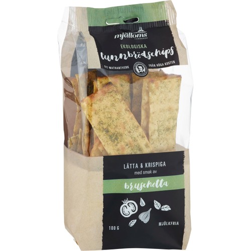 Tunnbrödschips Bruschetta Mjölkfri Ekologiska 100g Mjälloms