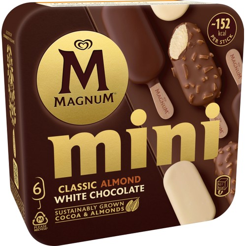 Glass Magnum classic mini almond & white chocolate 6-p Magnum