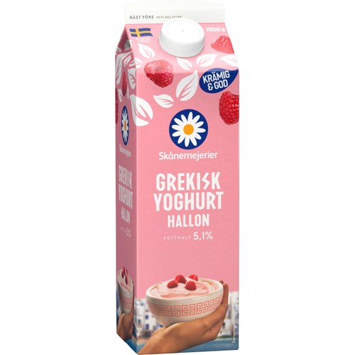 Grekisk Yoghurt Hallon 5.1% Skånemejerier