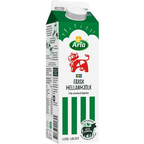 Färsk mellanmjölk 1,5% 1l Arla Ko®