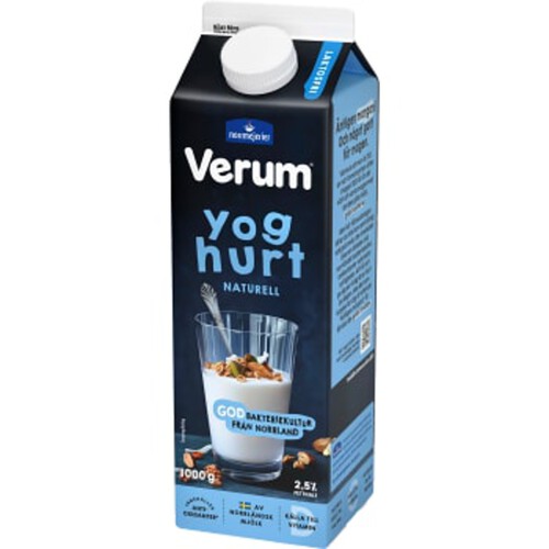Yoghurt Naturell Laktosfri 2,5% 1000g Verum®