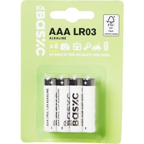 Batteri LR03 AAA 8-p ICA Basic