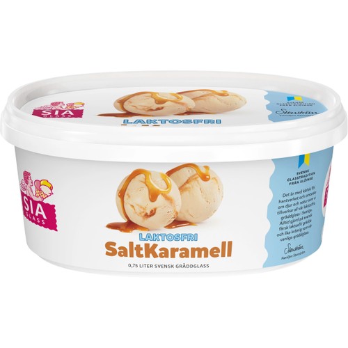Gräddglass Salt karamell laktosfri 750ml Sia Glass