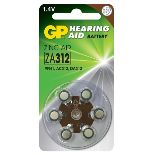 Batteri GP Hörapparat ZA 312-D6 6-p  Batteristen