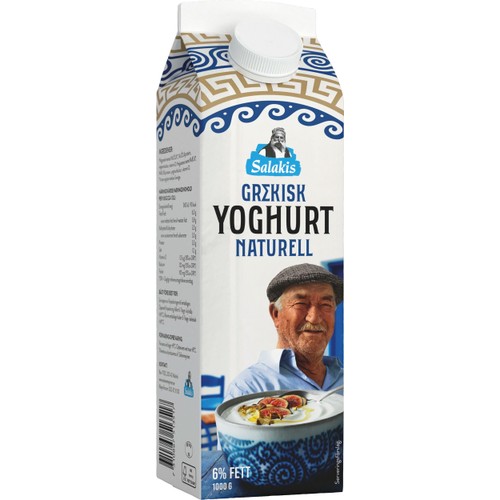 Grekisk yoghurt 6% 1000g Salakis