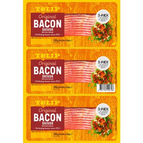 Bacon Original Skivor 3-p 375g Tulip