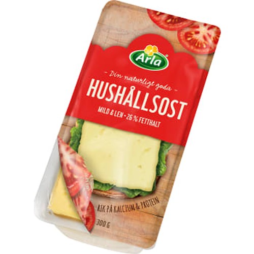 Hushållsost skivad 26% 300g Arla 