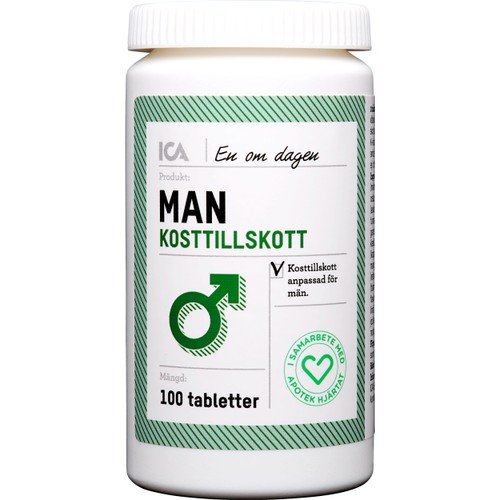 Multivitamin Man Kosttillskott 100st ICA Hjärtat